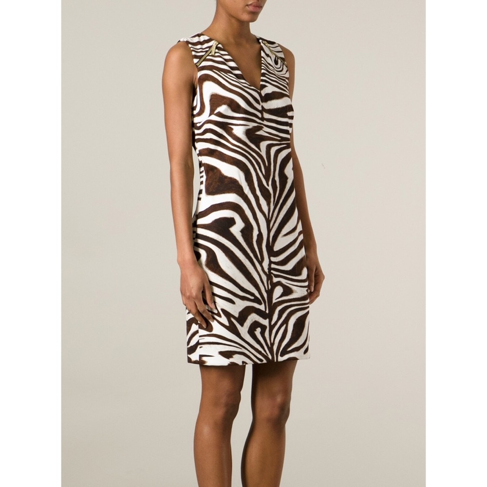 MICHAEL Michael Kors Zebra Knit Shift Dress w Zips